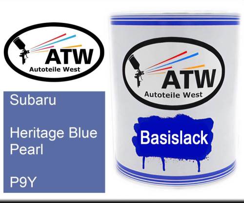Subaru, Heritage Blue Pearl, P9Y: 1L Lackdose, von ATW Autoteile West.